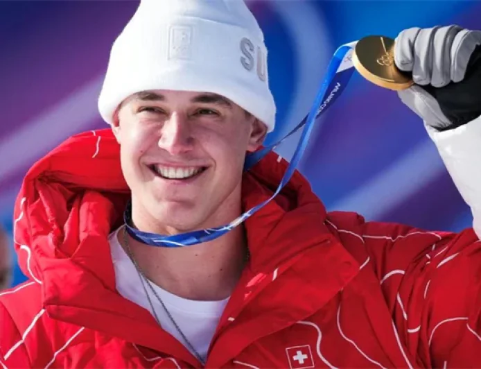 Swiss racer Von Allmen wins first gold of Winter Olympics