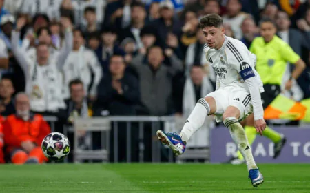 Real Madrid run riot as Valverde treble stuns Man City