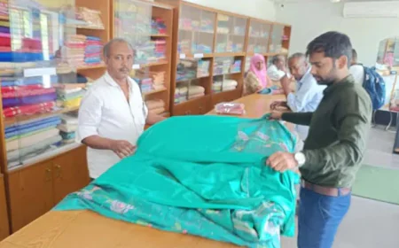Cloth produced from silk yarn sold at own showroom in Rajshahi