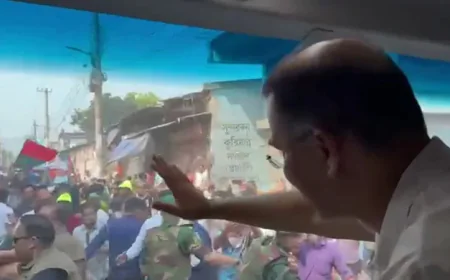 PM arrives in Dinajpur to inaugurate canal excavation programme