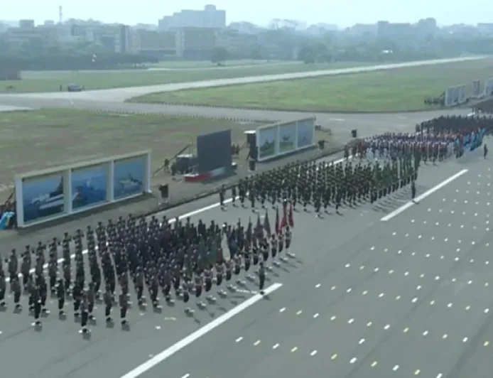 President takes salute, PM witnesses parade at National Parade Square