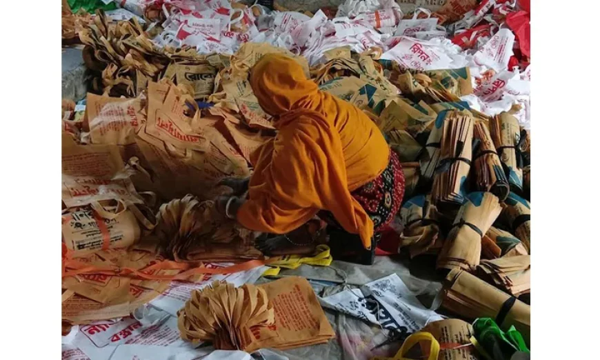 Badhan’s fortune changes with shopping bag business in Rajshahi