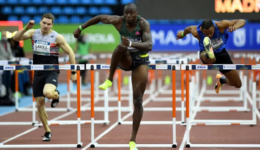 US star Tharp third all-time in 60m hurdles with win