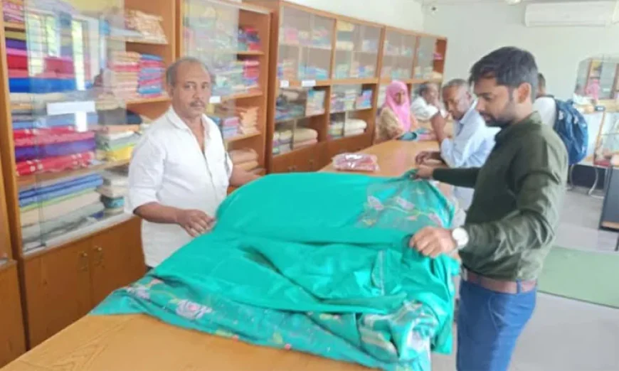 Cloth produced from silk yarn sold at own showroom in Rajshahi