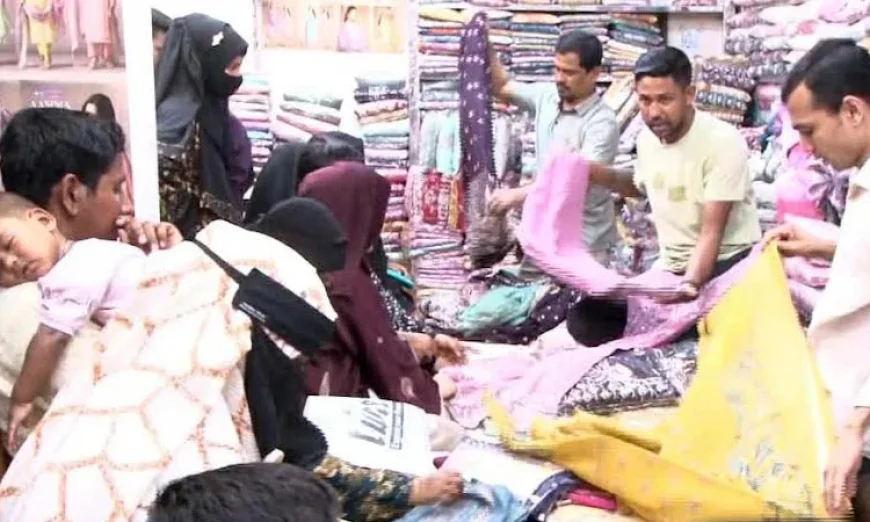 Habiganj Eid bazaar bustling with shoppers