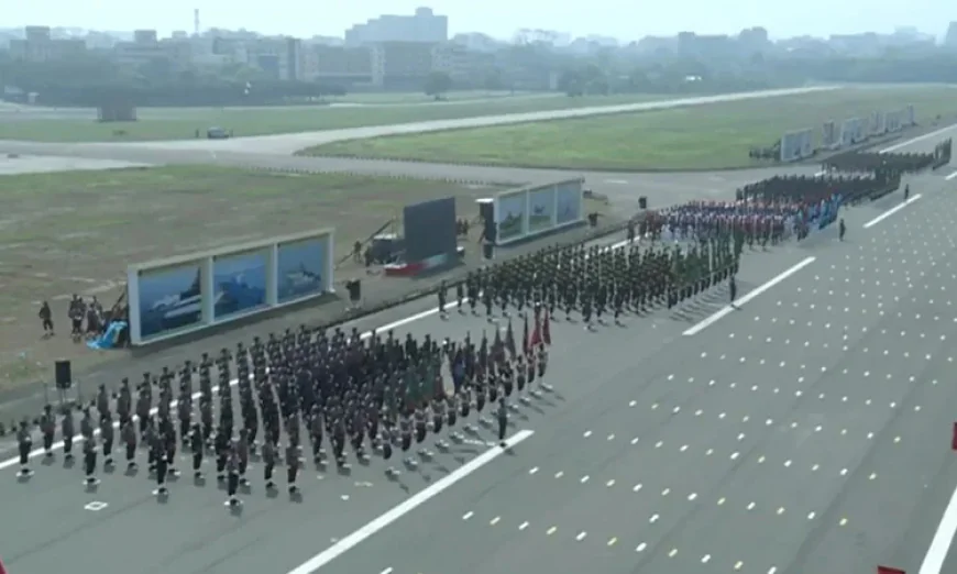 President takes salute, PM witnesses parade at National Parade Square