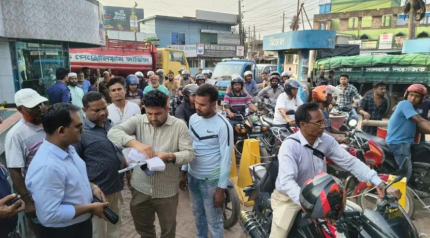 Jashore petrol pump fined Tk 40,000 for artificial fuel shortage