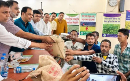 Seeds, fertilizers distributed among farmers in Sunamganj