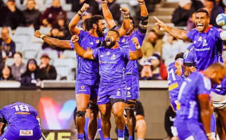 Fijian Drua pay tribute to cyclone-hit compatriots after historic win