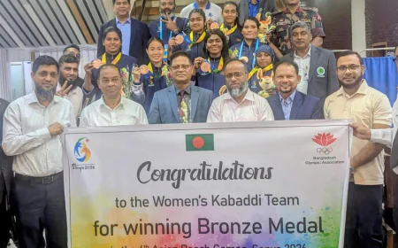 Women’s kabddi team get floral reception