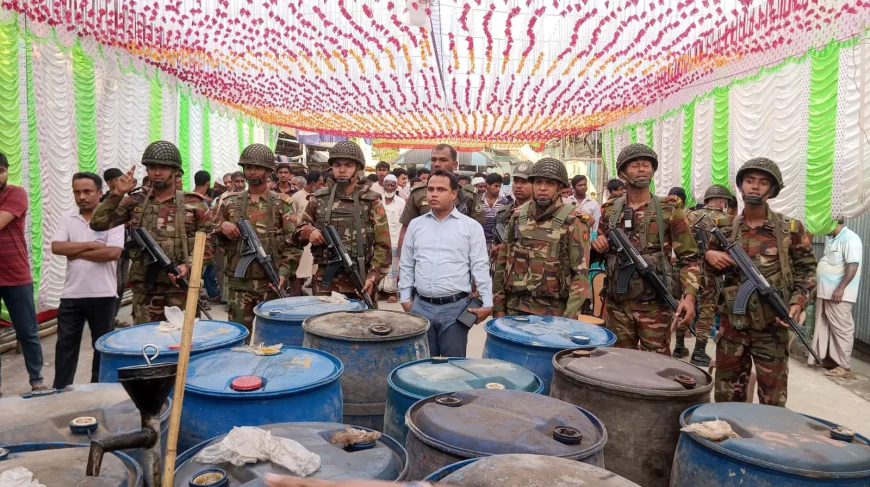 4,018 litres of hoarded diesel seized in Pirojpur