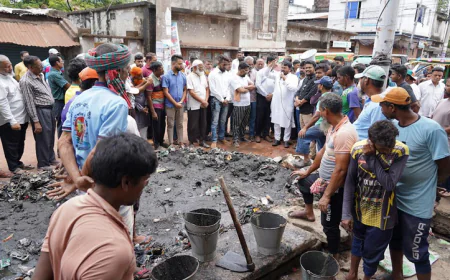 RCC Administrator inspects waterlogging mitigation activities