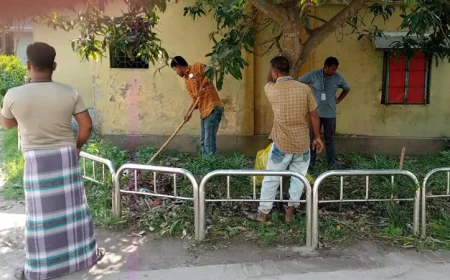 A clean-up drive at the Bagerhat 250-bed hospital