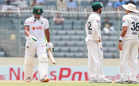Shanto leads charge as Bangladesh set Pakistan 268 to win in first Test