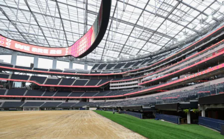 Los Angeles stadium undergoes World Cup facelift