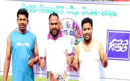 Baten Biplob emerge champion in 100-meter sprint