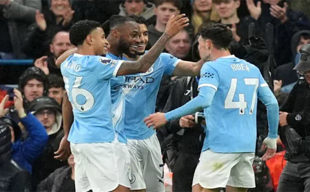 Man City see off Palace to keep pressure on Arsenal