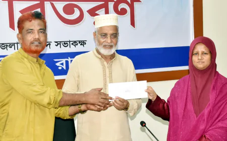 Cheque distribution, discussion meeting organized by Rajshahi Zila Parishad
