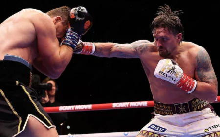 Usyk rocked before stopping Verhoeven to retain heavyweight belts