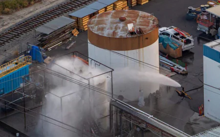 Temperature rising in chemical tank at risk of exploding in California