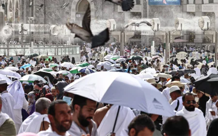 With ice cream and giant fans, hajj pilgrims battle searing heat