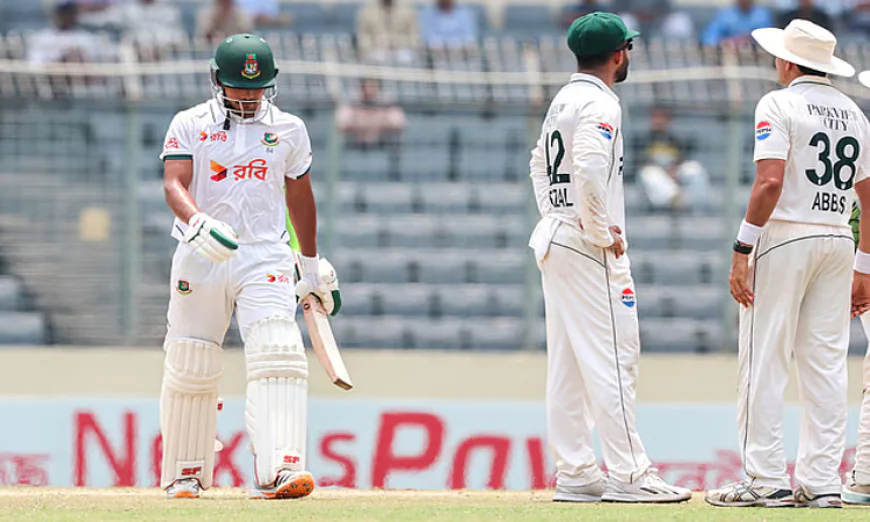 Shanto leads charge as Bangladesh set Pakistan 268 to win in first Test