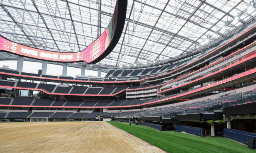 Los Angeles stadium undergoes World Cup facelift