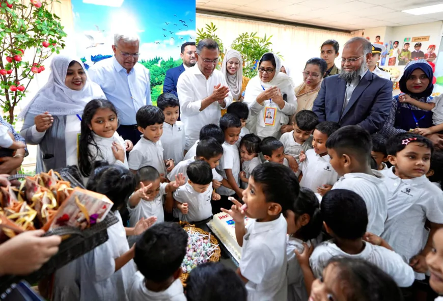 PM spends cheerful moments with children at Bhumi Bhaban day-care centre