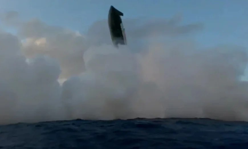 SpaceX's enormous Starship splashes down after test flight