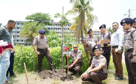 Tree Plantation, Fish Fry Release Programme Held at KMP Police Lines
