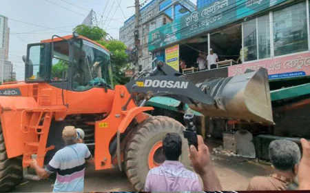 RCC Demolishes Illegal Structures in Rajshahi