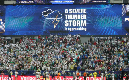 Storms and Lightning Disrupt World Cup, Causing Two-Hour Delay