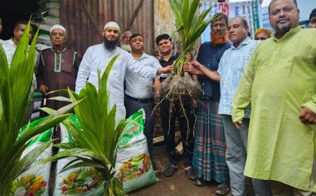 Saplings and fertiliser distributed among farmers in Barguna