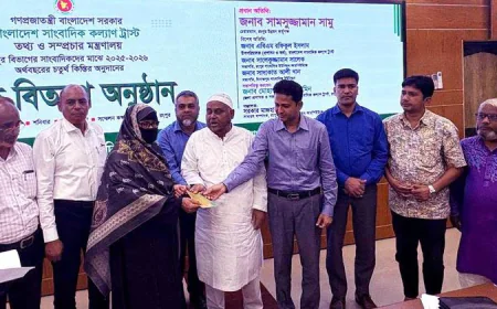 BJWT distributes cheques to 75 journalists in Rangpur