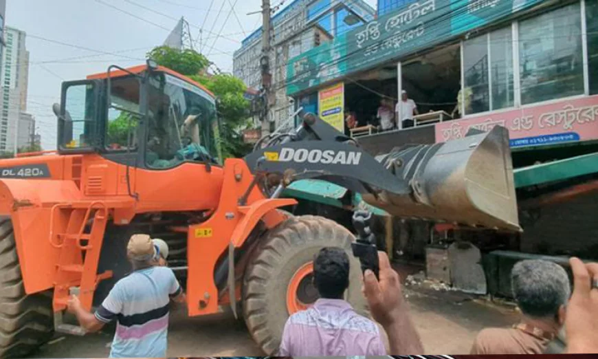 RCC Demolishes Illegal Structures in Rajshahi