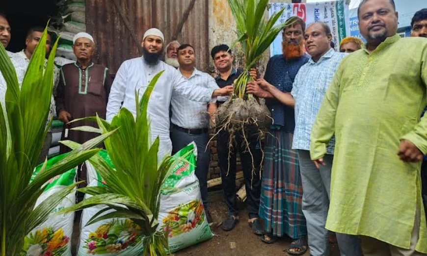 Saplings and fertiliser distributed among farmers in Barguna