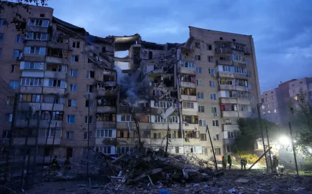 Russian Strike Kills 14 Near Kyiv on Eve of NATO Summit