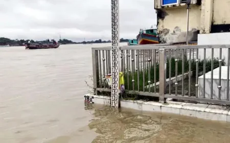 Low-Lying Areas in Sunamganj Submerged by Floodwaters