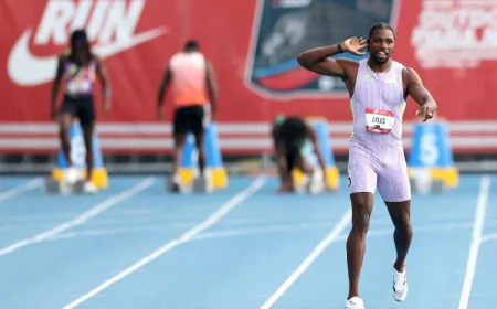 Lyles Storms to US 100m Title in World-Leading 9.79 Seconds