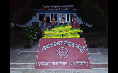 BGB Seizes Smuggled Goods Worth Tk 32 Lakh in Kurigram