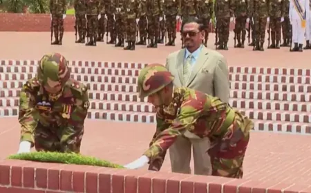 Acting President Pays Tribute at National Memorial