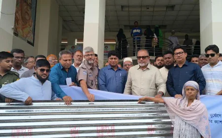 CI sheets, cash aid distributed among 60 disaster-hit families in Gopalganj