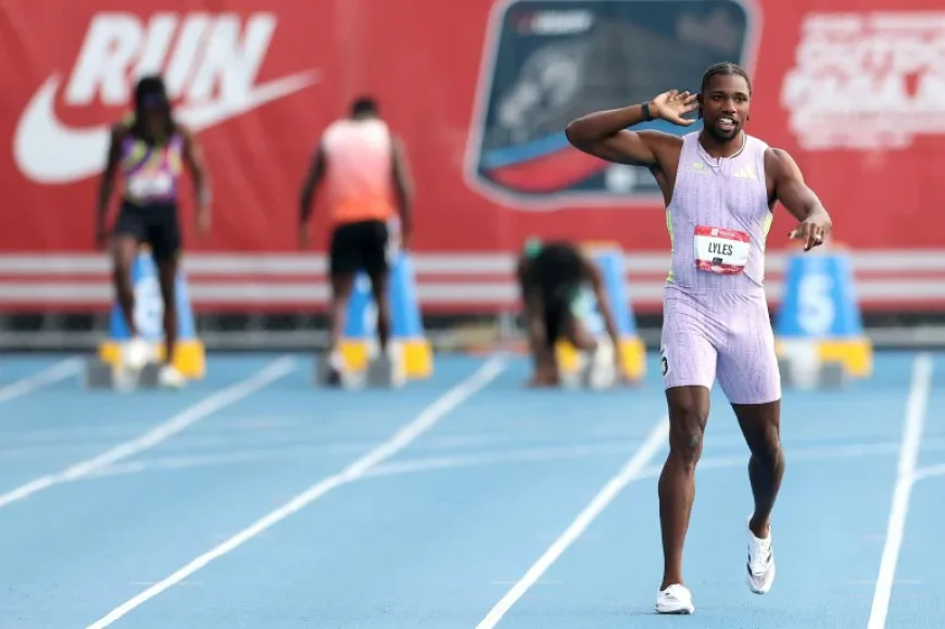 Lyles Storms to US 100m Title in World-Leading 9.79 Seconds