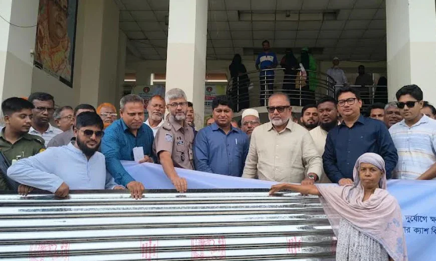 CI sheets, cash aid distributed among 60 disaster-hit families in Gopalganj