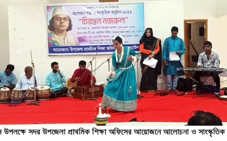Discussion meet and cultural program on  Nazrul Barsho celebrated in Narail