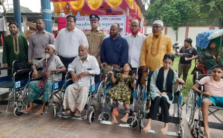 Free Wheelchairs Distributed Among People with Disabilities in Bagerhat