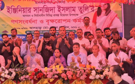 MP Sanjida Islam Tuli receives public reception in Bangaon Sadhapur
