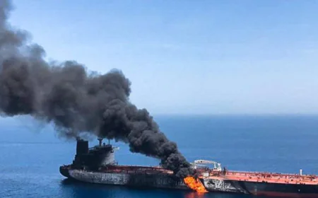 Tanker catches fire off Saudi Arabia after being hit by unknown projectile: maritime agency