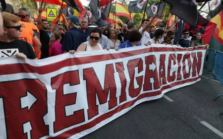 Spain urges calm after anti-migrant protests clash with police
