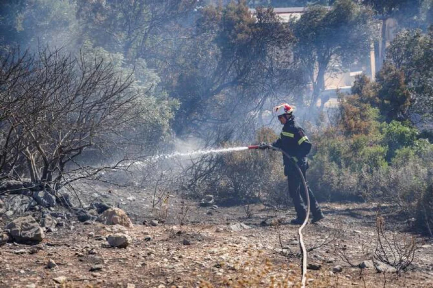 Greek Firefighters Battle to Save Coastal Resort as Strong Winds Fuel Blaze